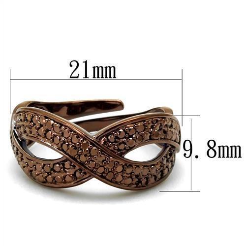 3W1179 - IP Coffee light Brass Ring with AAA Grade CZ in Light Coffee-1