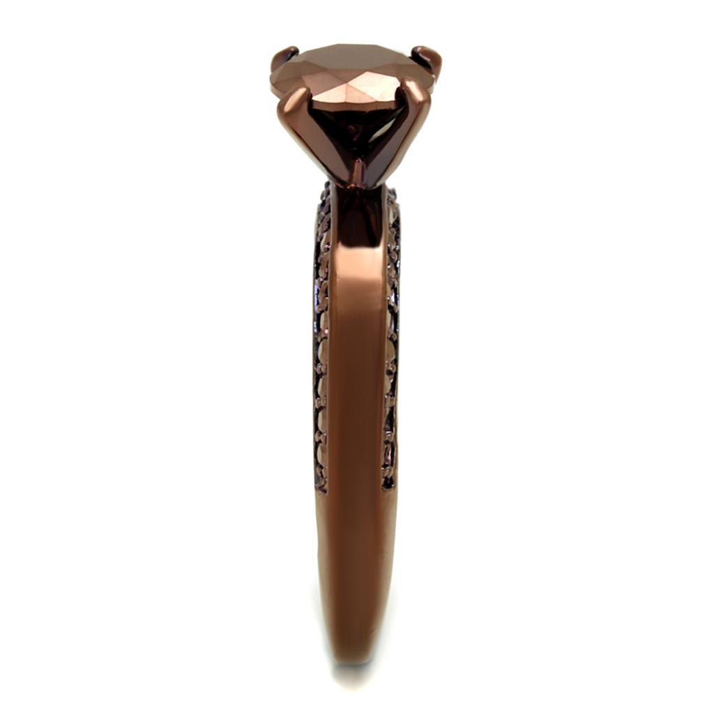 3W1183 - IP Coffee light Brass Ring with AAA Grade CZ in Light Coffee-3