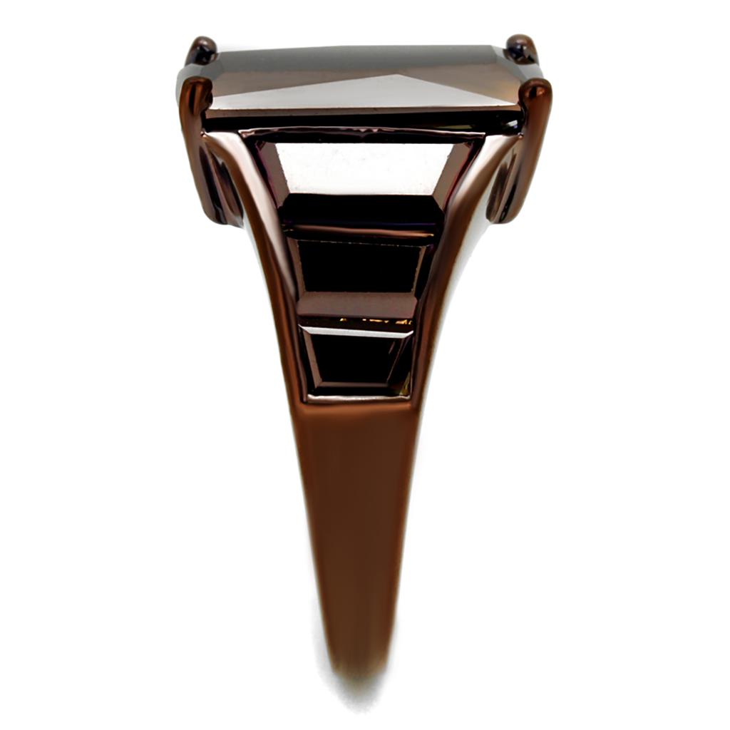 3W1184 - IP Coffee light Brass Ring with AAA Grade CZ in Light Coffee-3