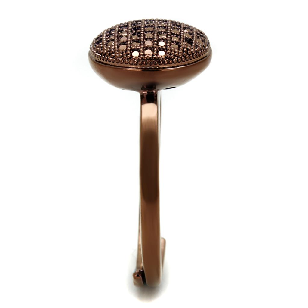 3W1187 - IP Coffee light Brass Ring with AAA Grade CZ in Light Coffee-3