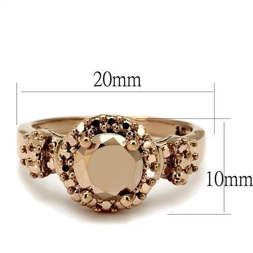 3W1193 - IP Rose Gold(Ion Plating) Brass Ring with AAA Grade CZ in Metallic Light Gold-1