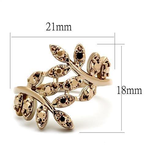 3W1194 - IP Rose Gold(Ion Plating) Brass Ring with AAA Grade CZ in Metallic Light Gold-1