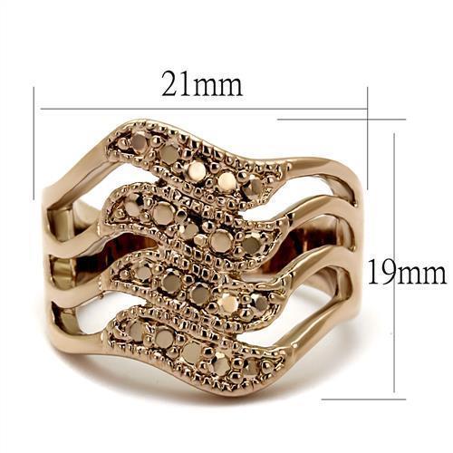 3W1196 - IP Rose Gold(Ion Plating) Brass Ring with AAA Grade CZ in Metallic Light Gold-1