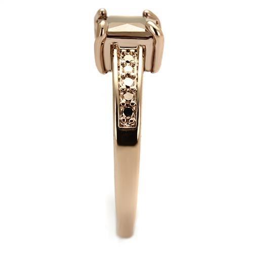 3W1197 - IP Rose Gold(Ion Plating) Brass Ring with AAA Grade CZ in Metallic Light Gold-3