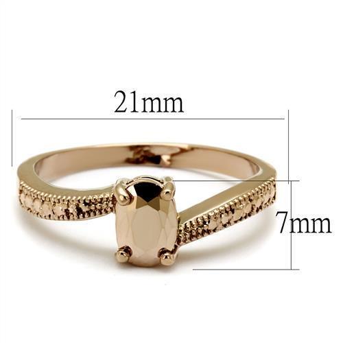 3W1201 - IP Rose Gold(Ion Plating) Brass Ring with AAA Grade CZ in Metallic Light Gold-1
