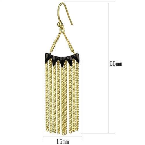 3W1206 - Gold+Ruthenium Brass Earrings with Top Grade Crystal in Clear-1
