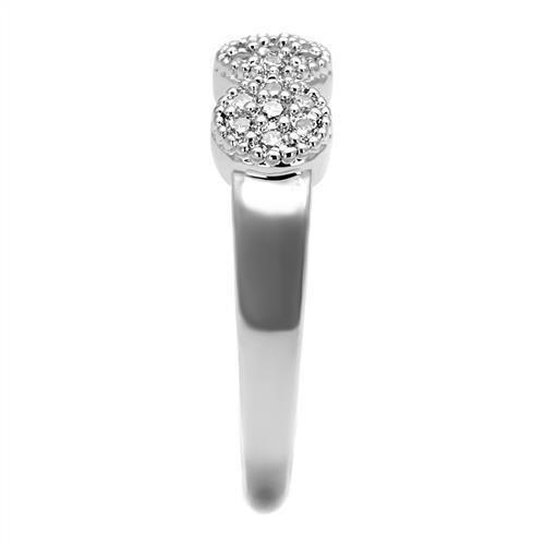 3W1220 - Rhodium Brass Ring with AAA Grade CZ in Clear-3