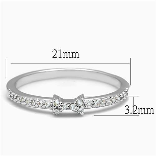 3W1228 - Rhodium Brass Ring with AAA Grade CZ in Clear-1