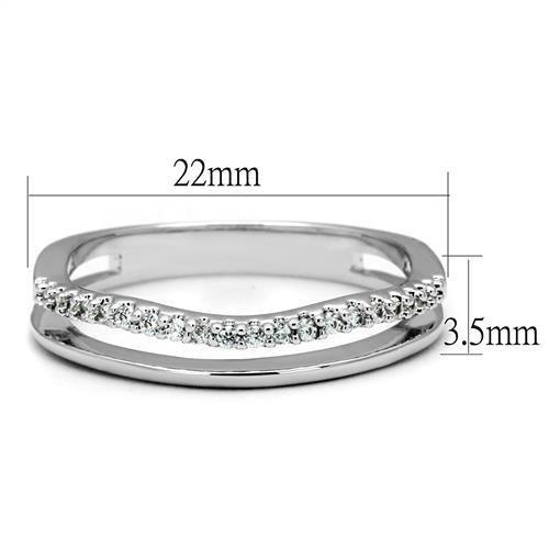 3W1229 - Rhodium Brass Ring with AAA Grade CZ in Clear-1