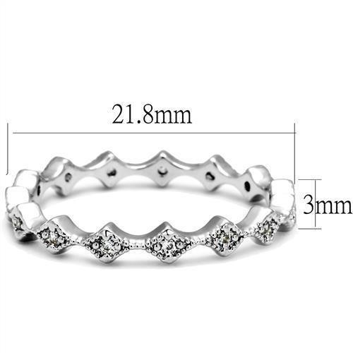 3W1231 - Rhodium Brass Ring with AAA Grade CZ in Clear-1