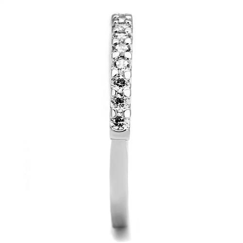 3W1232 - Rhodium Brass Ring with AAA Grade CZ in Clear-3