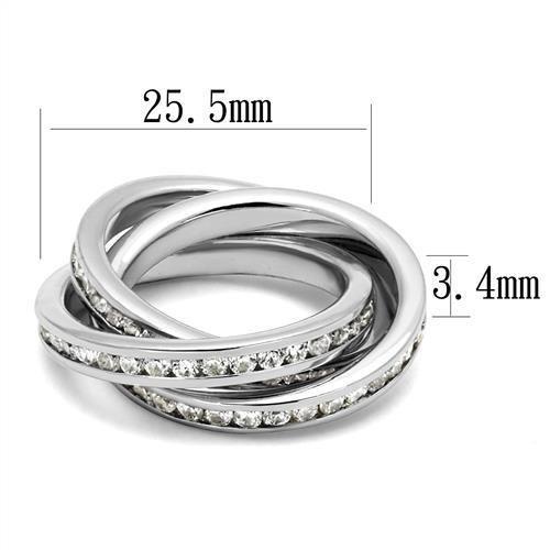 3W1331 - Rhodium Brass Ring with AAA Grade CZ in Clear-1