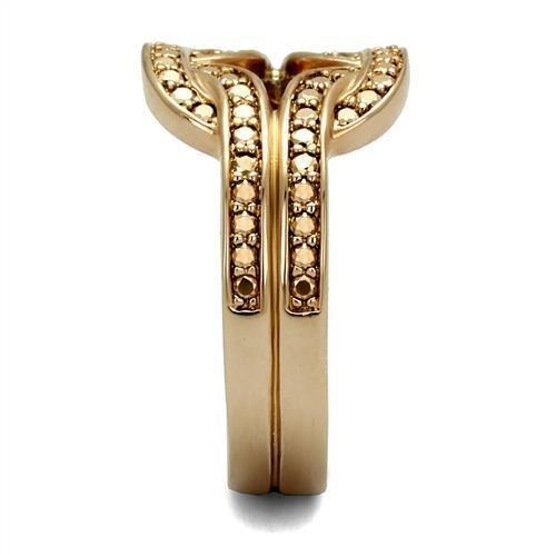 3W1336 - IP Rose Gold(Ion Plating) Brass Ring with AAA Grade CZ in Metallic Light Gold-3