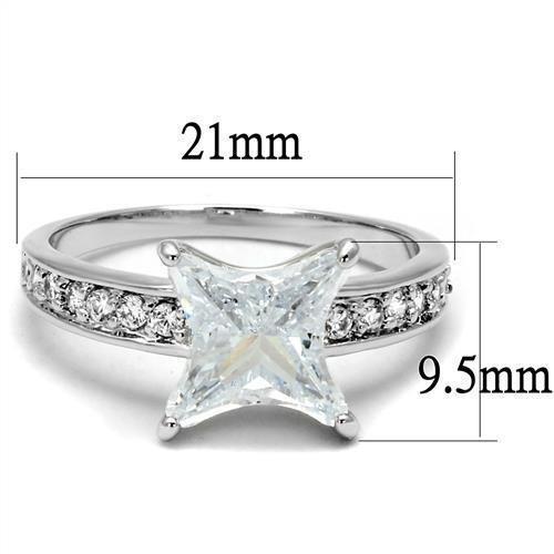3w1349 - Rhodium Brass Ring with AAA Grade CZ in Clear-1