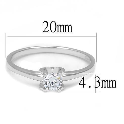 3W1385 - Rhodium 925 Sterling Silver Ring with AAA Grade CZ in Clear-1