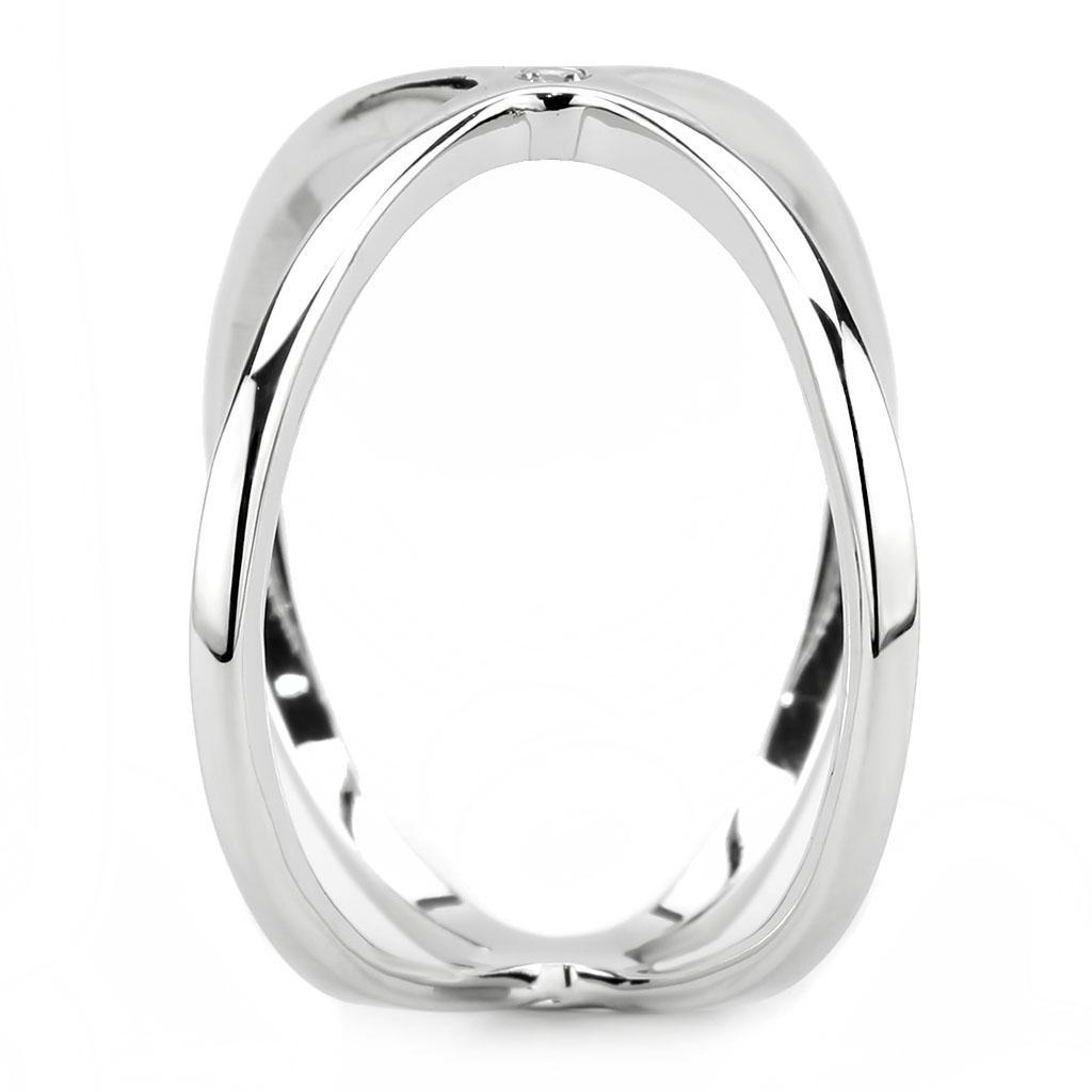 3W1584 - Rhodium Brass Ring with AAA Grade CZ in Clear-4