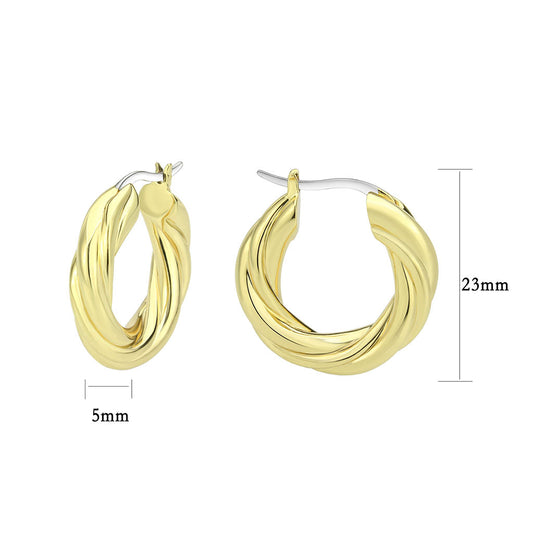 3W1743G - Flash Gold Brass Earring with NoStone in No Stone-1