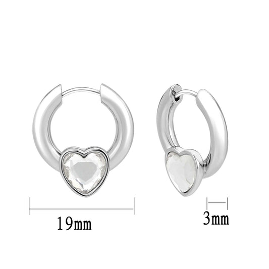 3W1747 - Imitation Rhodium Brass Earring with Top Grade Crystal in Clear-1