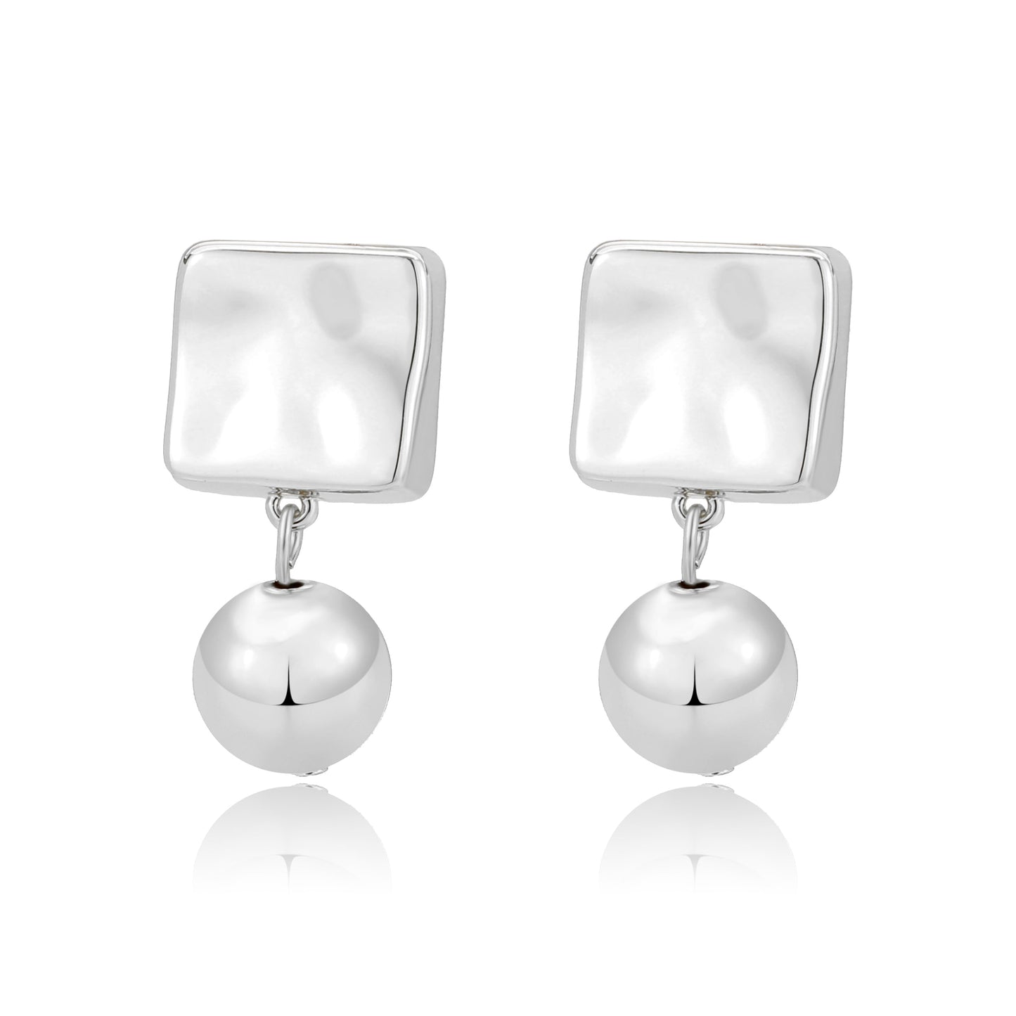 3W1750 - Imitation Rhodium Brass Earring with NoStone in No Stone-2