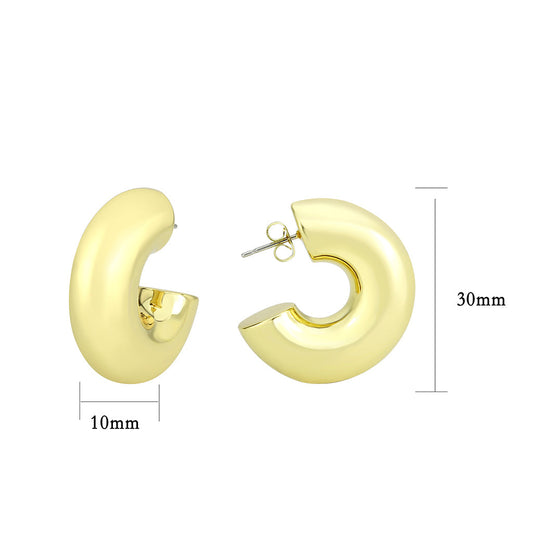 3W1751G - Flash Gold Brass Earring with NoStone in No Stone-1
