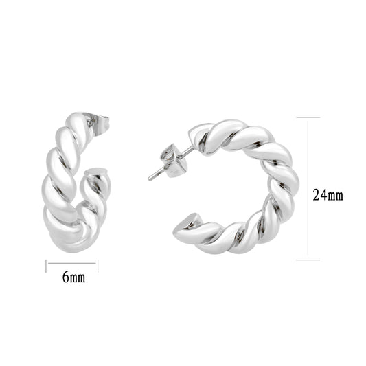 3W1761 - Imitation Rhodium Brass Earring with NoStone in No Stone-1