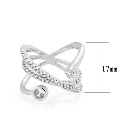 3W1766 - Imitation Rhodium Brass Ring with AAA Grade CZ in Clear-0