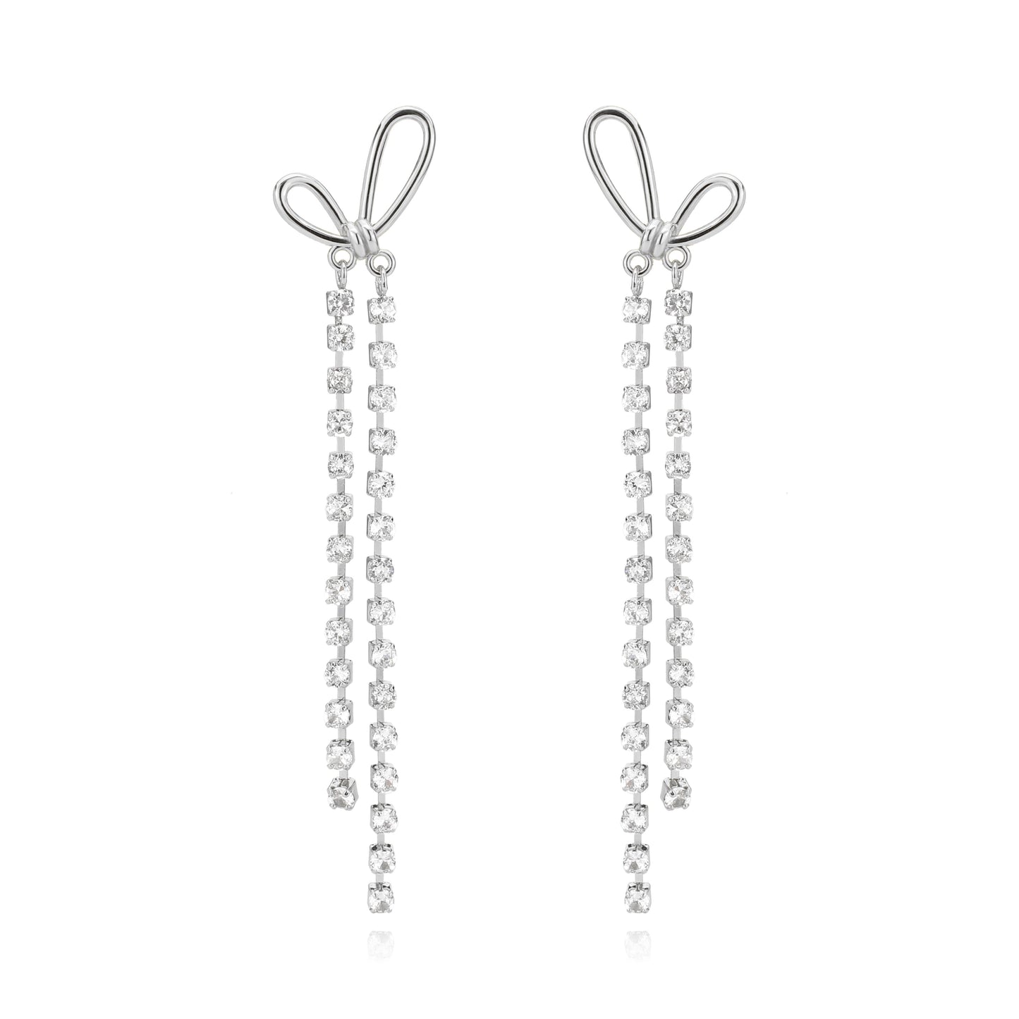 3W1768 - Imitation Rhodium Brass Earring with Top Grade Crystal in Clear-2