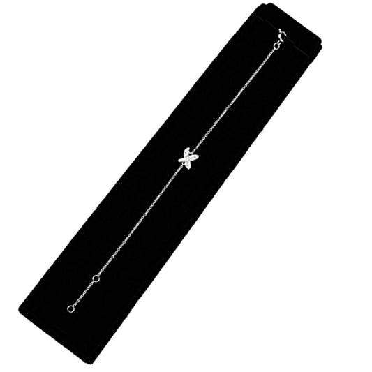 3W405 - Rhodium Brass Bracelet with AAA Grade CZ in Clear-1