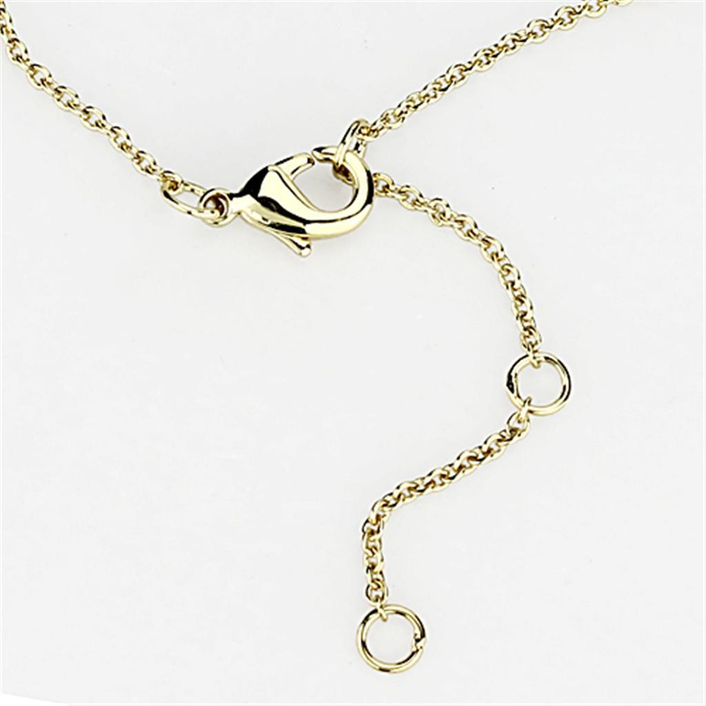 3W459 - Gold+Rhodium Brass Necklace with AAA Grade CZ in Clear-2