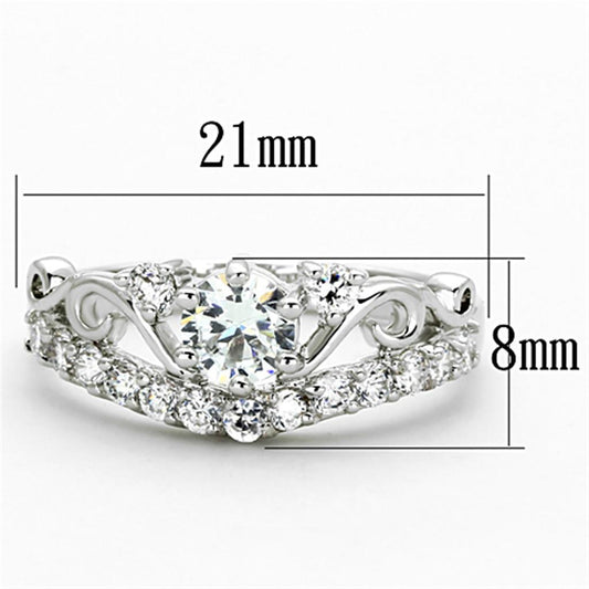 3W483 - Rhodium Brass Ring with Top Grade Crystal in Clear-1
