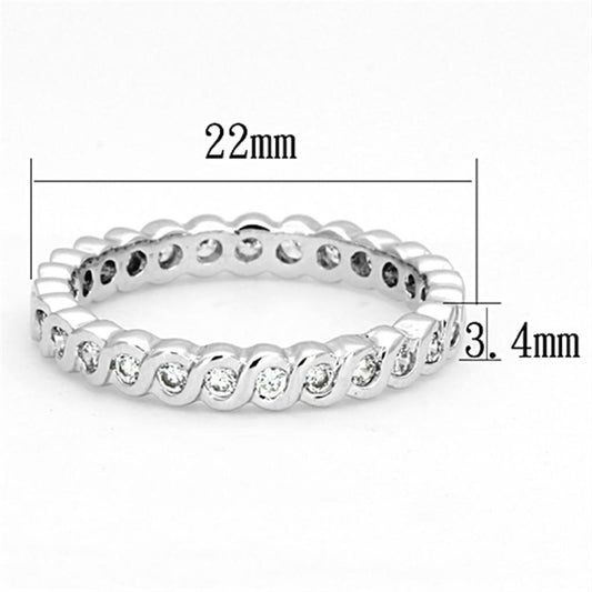 3W489 - Rhodium Brass Ring with AAA Grade CZ in Clear-1