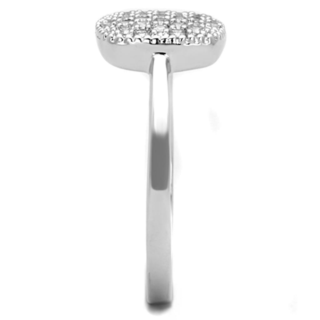 3W728 - Rhodium Brass Ring with AAA Grade CZ in Clear-3