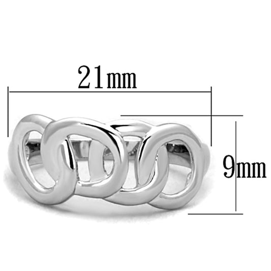 3W783 - Rhodium Brass Ring with No Stone-1