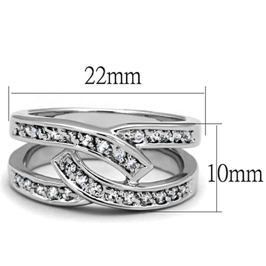 3W806 - Rhodium Brass Ring with AAA Grade CZ in Clear-1