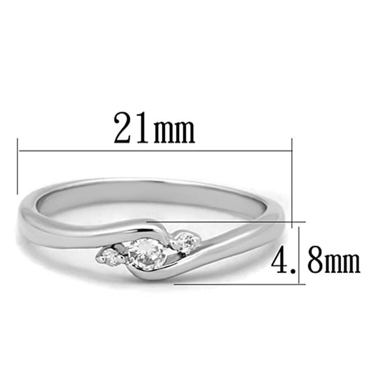 3W822 - Rhodium Brass Ring with AAA Grade CZ in Clear-1