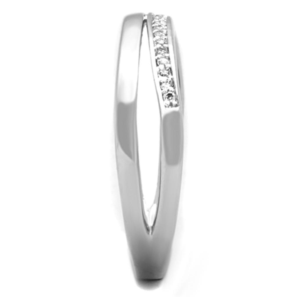 3W829 - Rhodium Brass Ring with AAA Grade CZ in Clear-3