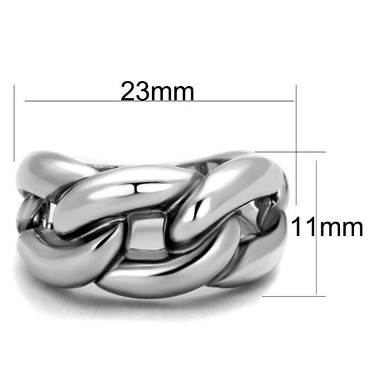 3W874 - Rhodium Brass Ring with No Stone-1