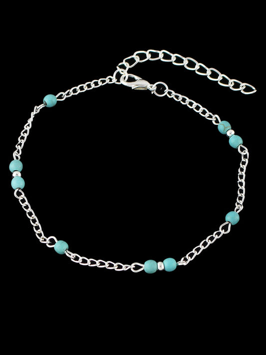 1 pc Barefoot Sandals Ankle Boho Chic Chain Turquoise Anklet Bracelets Jewellery-1