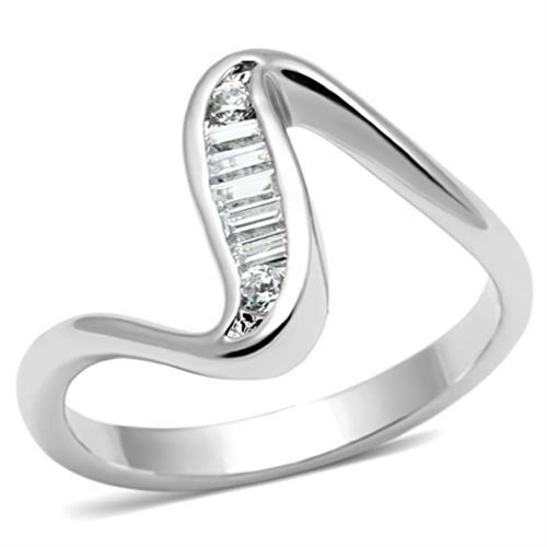 3W024 - Rhodium Brass Ring with AAA Grade CZ in Clear-0