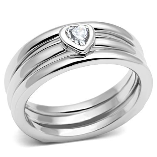 3W027 - Rhodium Brass Ring with AAA Grade CZ in Clear-0