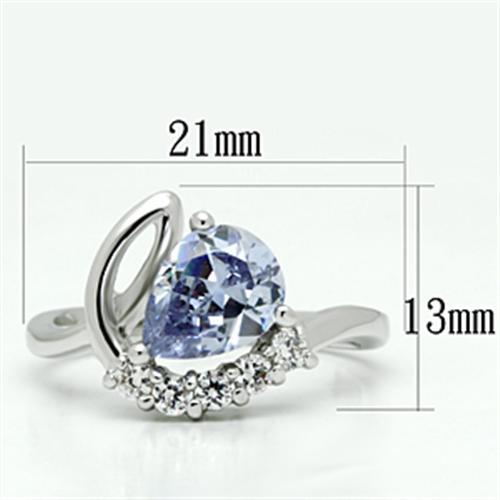 3W030 - Rhodium Brass Ring with AAA Grade CZ in Light Amethyst-1