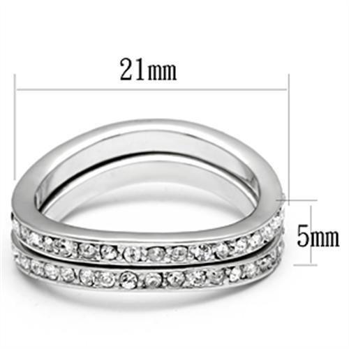3W053 - Rhodium Brass Ring with Top Grade Crystal in Clear-1
