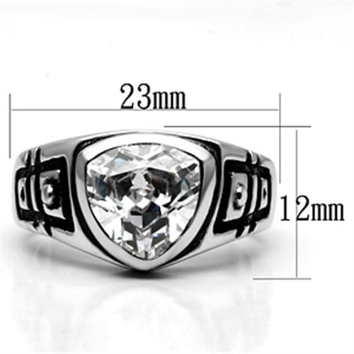 3W062 - Rhodium Brass Ring with AAA Grade CZ in Clear-1