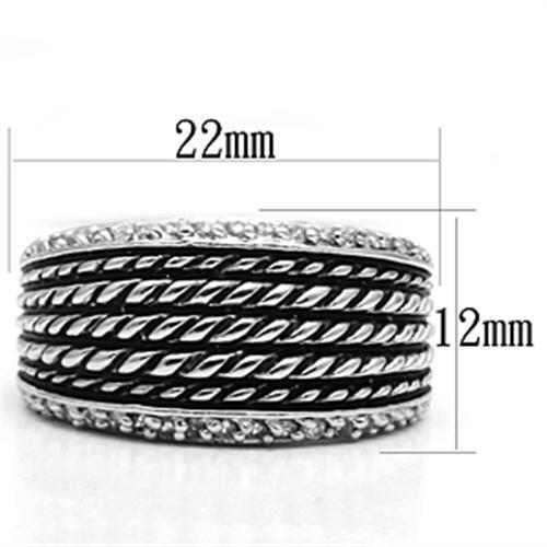 3W065 - Rhodium Brass Ring with AAA Grade CZ in Clear-1