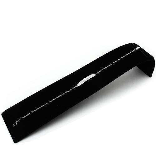 3W068 - Rhodium Brass Bracelet with AAA Grade CZ in Clear-1