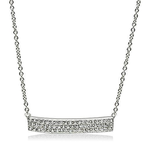 3W079 - Rhodium Brass Necklace with AAA Grade CZ in Clear-0