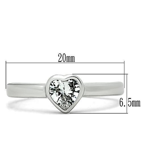 3W107 - Rhodium Brass Ring with AAA Grade CZ in Clear-1