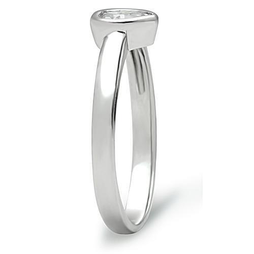 3W107 - Rhodium Brass Ring with AAA Grade CZ in Clear-3