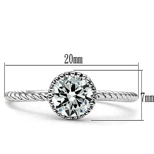 3W108 - Rhodium Brass Ring with AAA Grade CZ in Clear-1