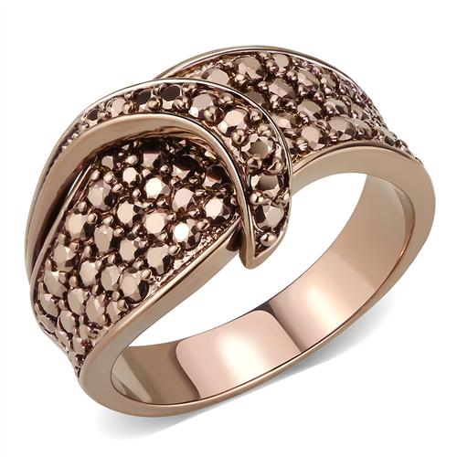 3W1099 - IP Coffee light Brass Ring with AAA Grade CZ in Light Coffee-0